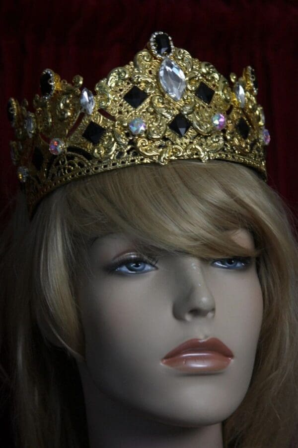 SOLD! 1701 Total Baroque Tasll Black Crystal Curves Crown Headband - Image 4