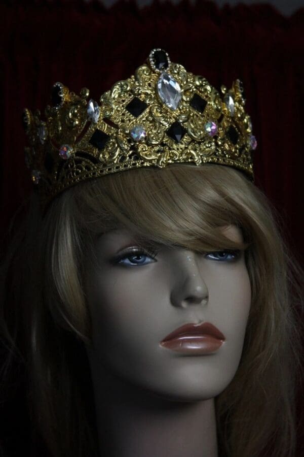 SOLD! 1701 Total Baroque Tasll Black Crystal Curves Crown Headband - Image 7