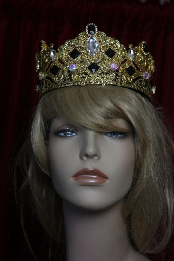 SOLD! 1701 Total Baroque Tasll Black Crystal Curves Crown Headband - Image 5