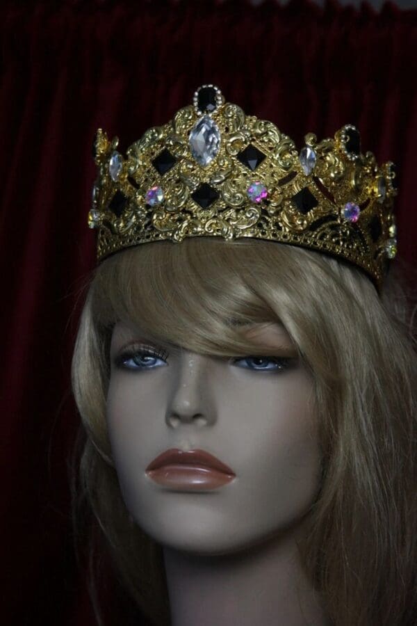 SOLD! 1701 Total Baroque Tasll Black Crystal Curves Crown Headband - Image 6