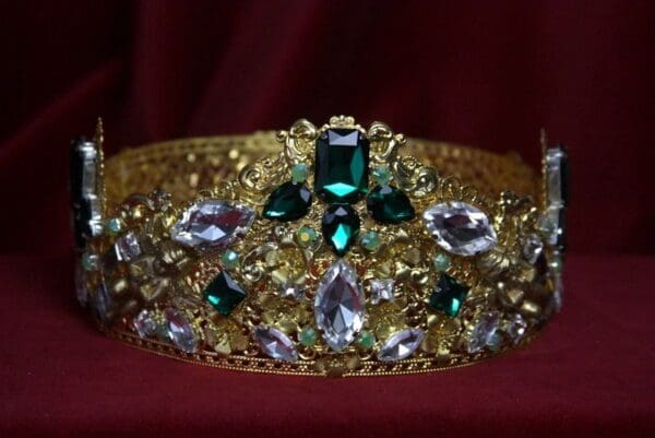 SOLD! 1714 Full Circle Baroque Designer Inspired Crystal Crown