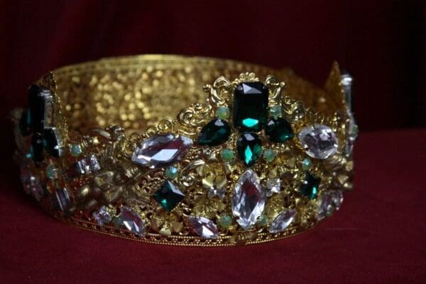 SOLD! 1714 Full Circle Baroque Designer Inspired Crystal Crown - Image 5