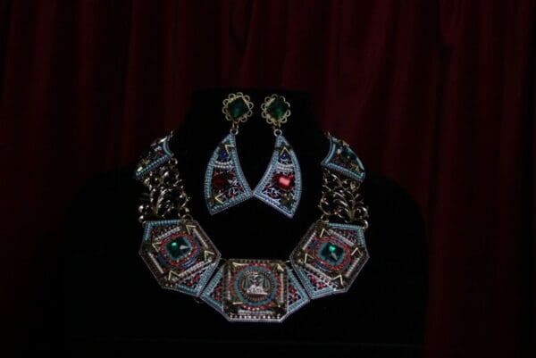 SOLD!1723 Repurposed Authentic Chanel Button Vintage Style Collar SET - Image 6