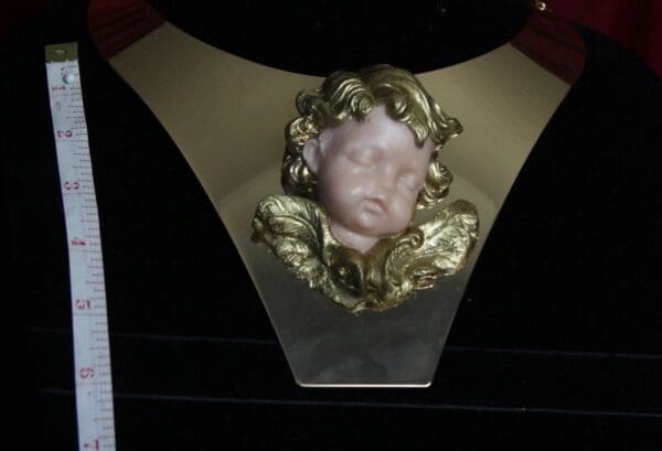 SOLD!1757 Total Baroque Vivid Sleeping Cherub Mirrow Huge Necklace - Image 7