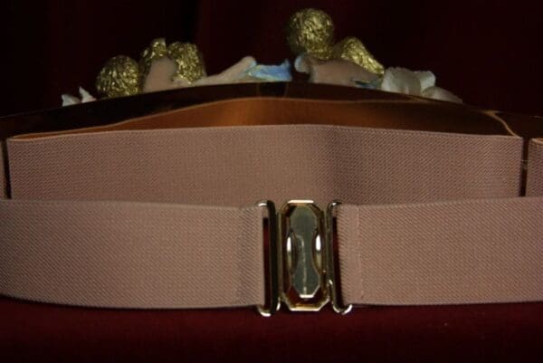SOLD! 1756 Baroque Vivid Cherubs Pale Velvet Rose Embellished Belt - Image 5