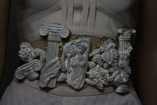 SOLD! 1776 Roman Ruins Unusual Tall Corset Waist Belt - Image 10