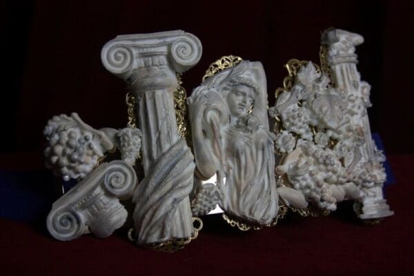 SOLD! 1776 Roman Ruins Unusual Tall Corset Waist Belt - Image 5