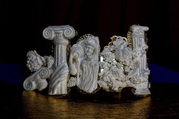 SOLD! 1776 Roman Ruins Unusual Tall Corset Waist Belt - Image 7