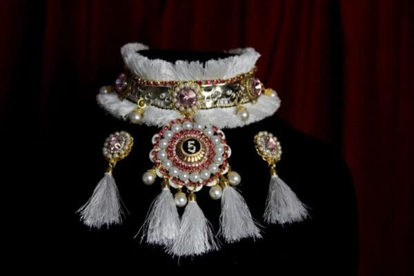 SOLD! 1797 Madam Coco Snow Queen Crystal Choker Necklace+ Earrimgs - Image 2