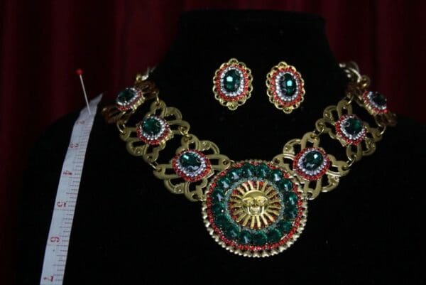 SOLD! 1798 Baroque Sun Crystal Necklace Plus Earrings Set - Image 2