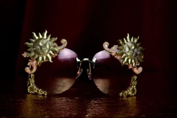 SOLD! 1815 Baroque Pink Glass Sun E,bellished Sunglasses