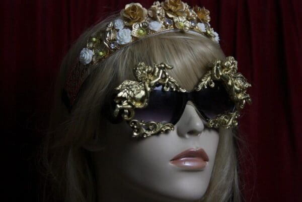 SOLD! 1820 Total Baroque Gold Faced Cherubs Angels Embellished Shades - Image 2