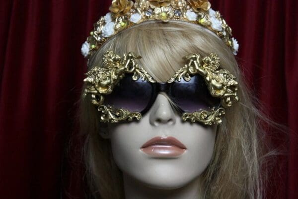 SOLD! 1820 Total Baroque Gold Faced Cherubs Angels Embellished Shades - Image 3