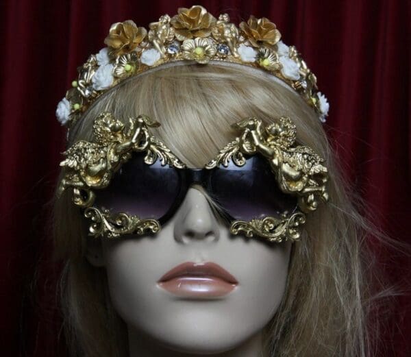 SOLD! 1820 Total Baroque Gold Faced Cherubs Angels Embellished Shades - Image 7
