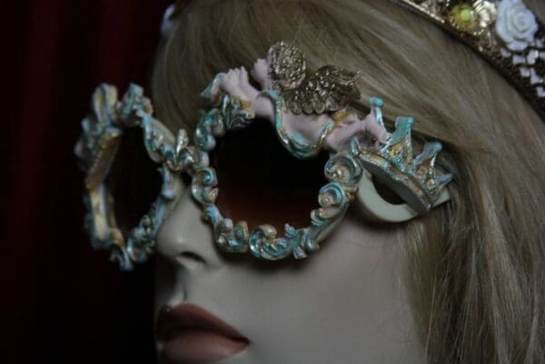 SOLD! 1825 Baroque Pearlish Aqua Crown Vivid Cherub Sunglasses - Image 8