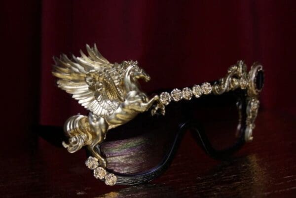 SOLD!1873 Baroque Unisex Gold Pegasus Fancy sunglasses - Image 3