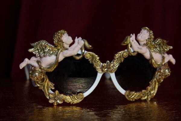 SOLD! 1874 Total Baroque Faced Cherubs Vintage Style White Sunglasses - Image 7