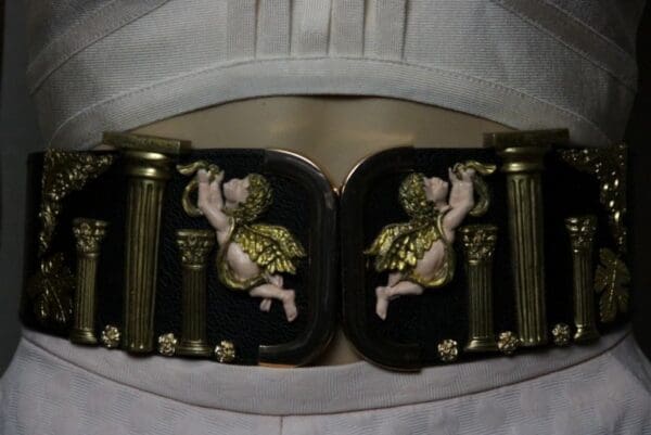 SOLD!1881 Total Baroque Roman Columns Vivid Faced Cherubs Wide Waist Belt - Image 6