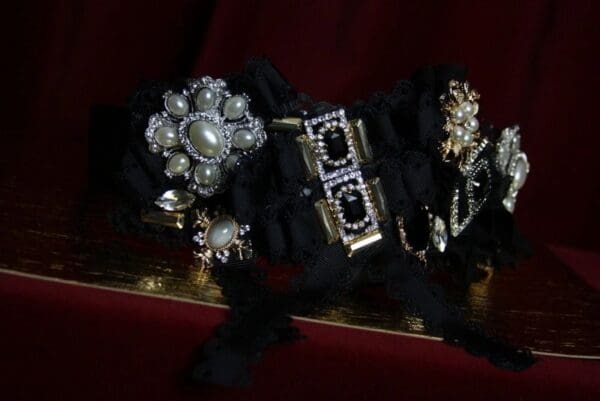 SOLD! 1882 Baroque Designer Inspired Bow Crystal Brooches Waist Belt - Image 7