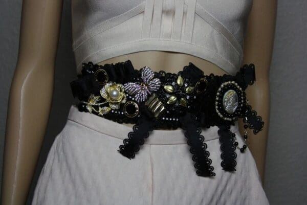 SOLD! 1883 Baroque Crystal Butterfly Cameo Bow Waist Belt - Image 3