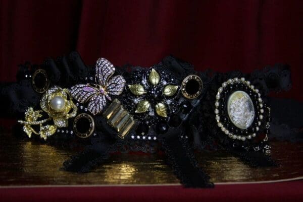 SOLD! 1883 Baroque Crystal Butterfly Cameo Bow Waist Belt - Image 4