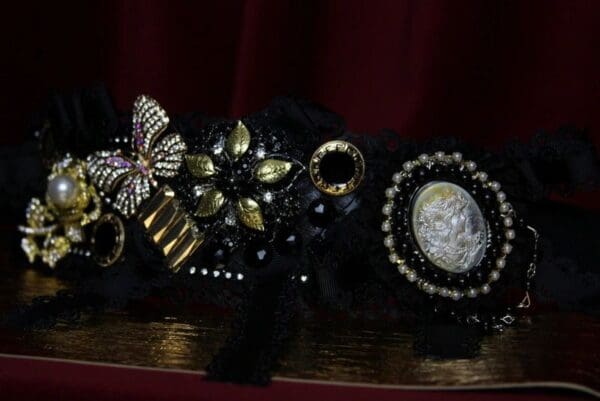 SOLD! 1883 Baroque Crystal Butterfly Cameo Bow Waist Belt - Image 5