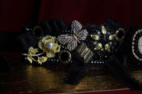 SOLD! 1883 Baroque Crystal Butterfly Cameo Bow Waist Belt - Image 6