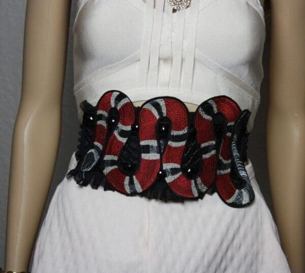 SOLD! 1886 Designer Inspired Massive Snake Applique Corset Waist Belt - Image 2