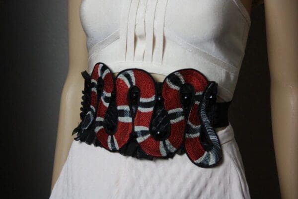 SOLD! 1886 Designer Inspired Massive Snake Applique Corset Waist Belt - Image 3