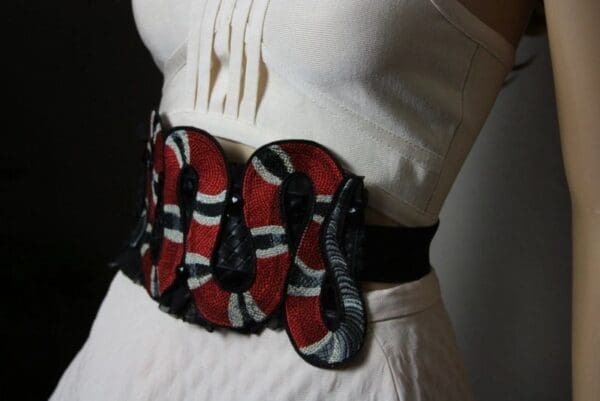 SOLD! 1886 Designer Inspired Massive Snake Applique Corset Waist Belt - Image 4