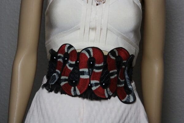 SOLD! 1886 Designer Inspired Massive Snake Applique Corset Waist Belt - Image 6