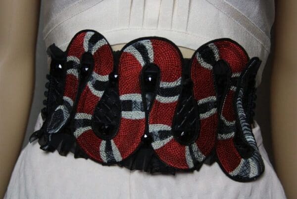 SOLD! 1886 Designer Inspired Massive Snake Applique Corset Waist Belt - Image 8
