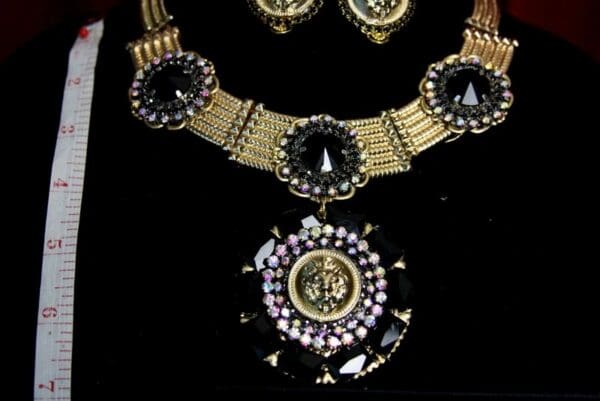 SOLD! 1889 Lion Madam Coco Set Necklace Plus Earrings - Image 3