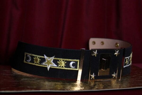 SOLD! 1896 Star Moon Designer Inspired Wide Waist Belt - Image 5