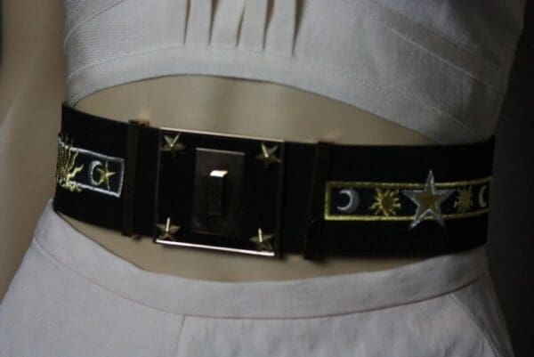 SOLD! 1896 Star Moon Designer Inspired Wide Waist Belt - Image 2