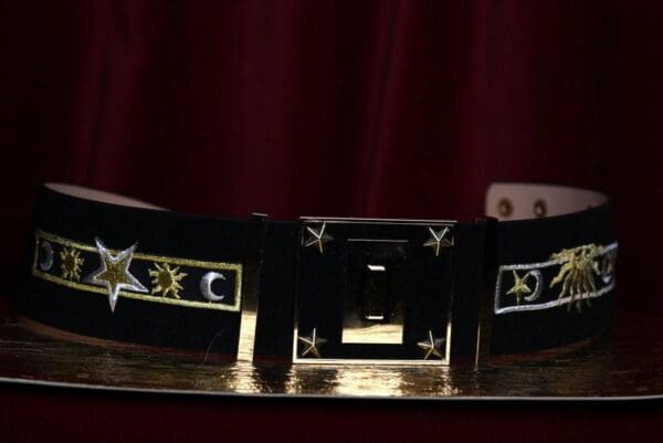 SOLD! 1896 Star Moon Designer Inspired Wide Waist Belt - Image 3