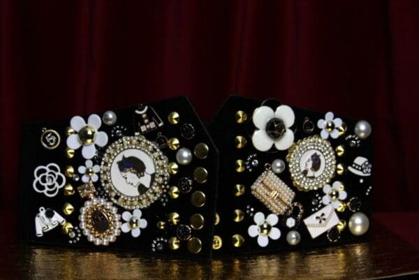 SOLD! 1911 Madam Coco Embellished Brooches Waist Corset Belt - Image 7
