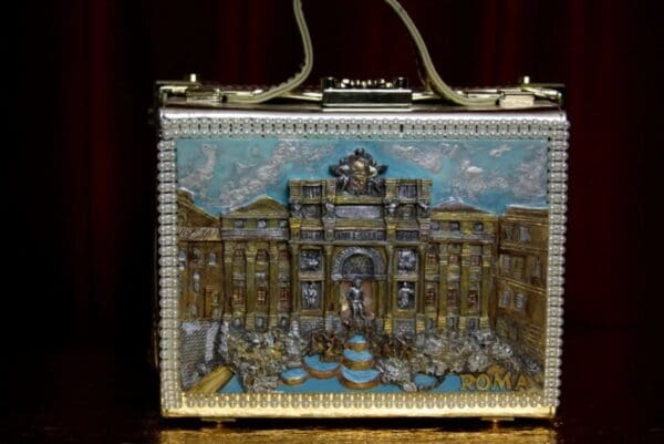 SOLD! 1912 Roma Revival 3 D Effect Piazza Navona Embellished Handbag - Image 2
