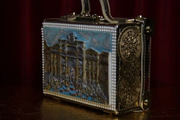 SOLD! 1912 Roma Revival 3 D Effect Piazza Navona Embellished Handbag - Image 3