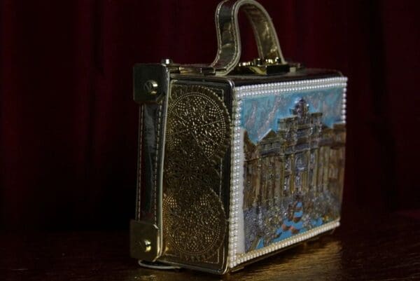 SOLD! 1912 Roma Revival 3 D Effect Piazza Navona Embellished Handbag - Image 7