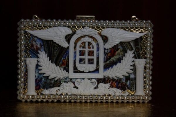 SOLD! 1913 Roman Renaissance Window Winged Two Sides Clutch - Image 2