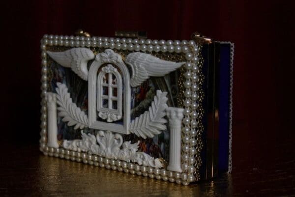 SOLD! 1913 Roman Renaissance Window Winged Two Sides Clutch - Image 6