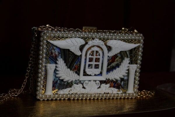 SOLD! 1913 Roman Renaissance Window Winged Two Sides Clutch - Image 5