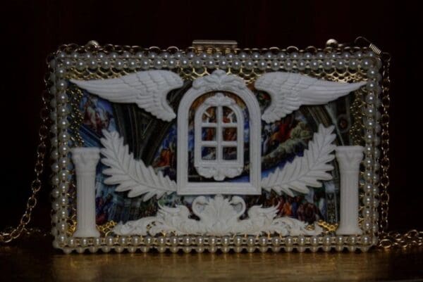 SOLD! 1913 Roman Renaissance Window Winged Two Sides Clutch - Image 4