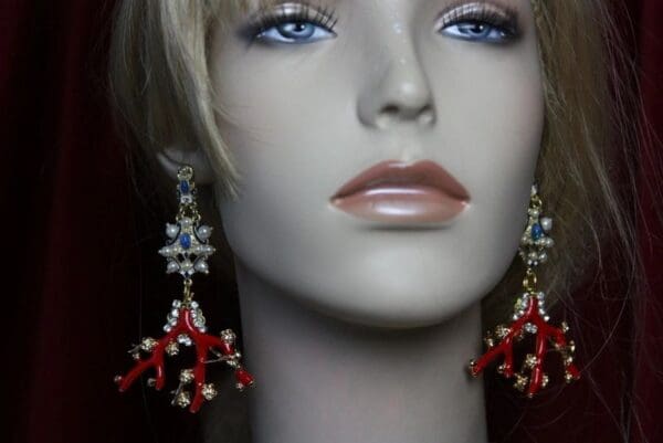 SOLD! 1924 Enamel Coral Reef Nautica Sea Studs Earrings - Image 5