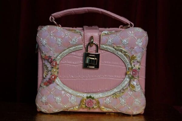 SOLD! 1936 Designer Inspired Sweet Cake Pink Trunk Handbag - Image 2
