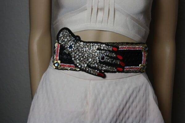SOLD! 1940 Crystal Unusual Embellished Red crystal Waist Belt - Image 2