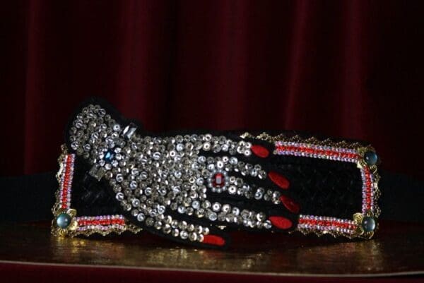 SOLD! 1940 Crystal Unusual Embellished Red crystal Waist Belt - Image 8