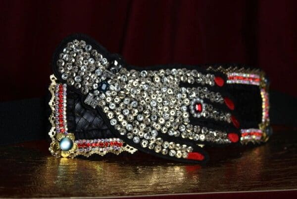 SOLD! 1940 Crystal Unusual Embellished Red crystal Waist Belt - Image 7