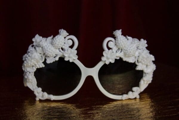 SOLD!1950 Pineapple Grapes White Architect Greek Inspiration Sunglasses - Image 2